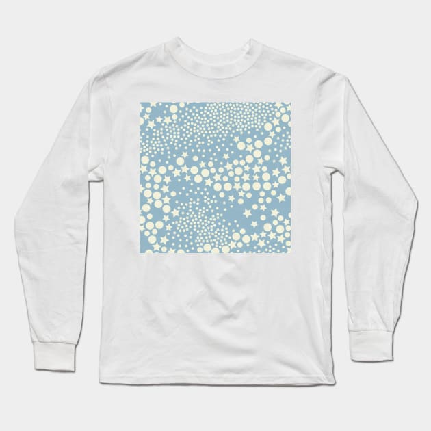 Galaxy Glam Geometry / Vintage Sky Blue and Cream Shades Long Sleeve T-Shirt by matise